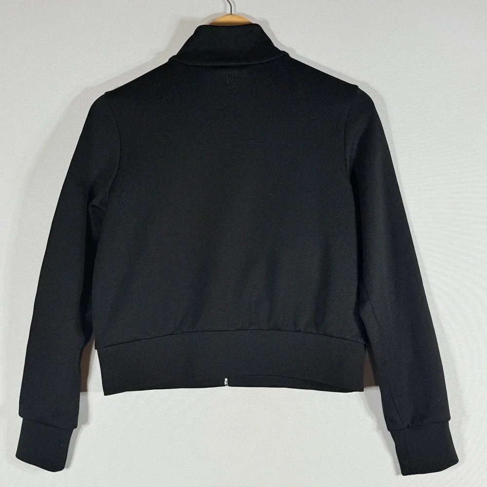 Sweaty Betty Women‎ 6 Black Full Zip Crop Track Jacket Athletic Performance - Picture 4 of 7